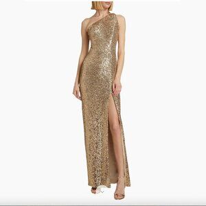 Pamella Roland  Sequin One-Shoulder Gown SIZE 4